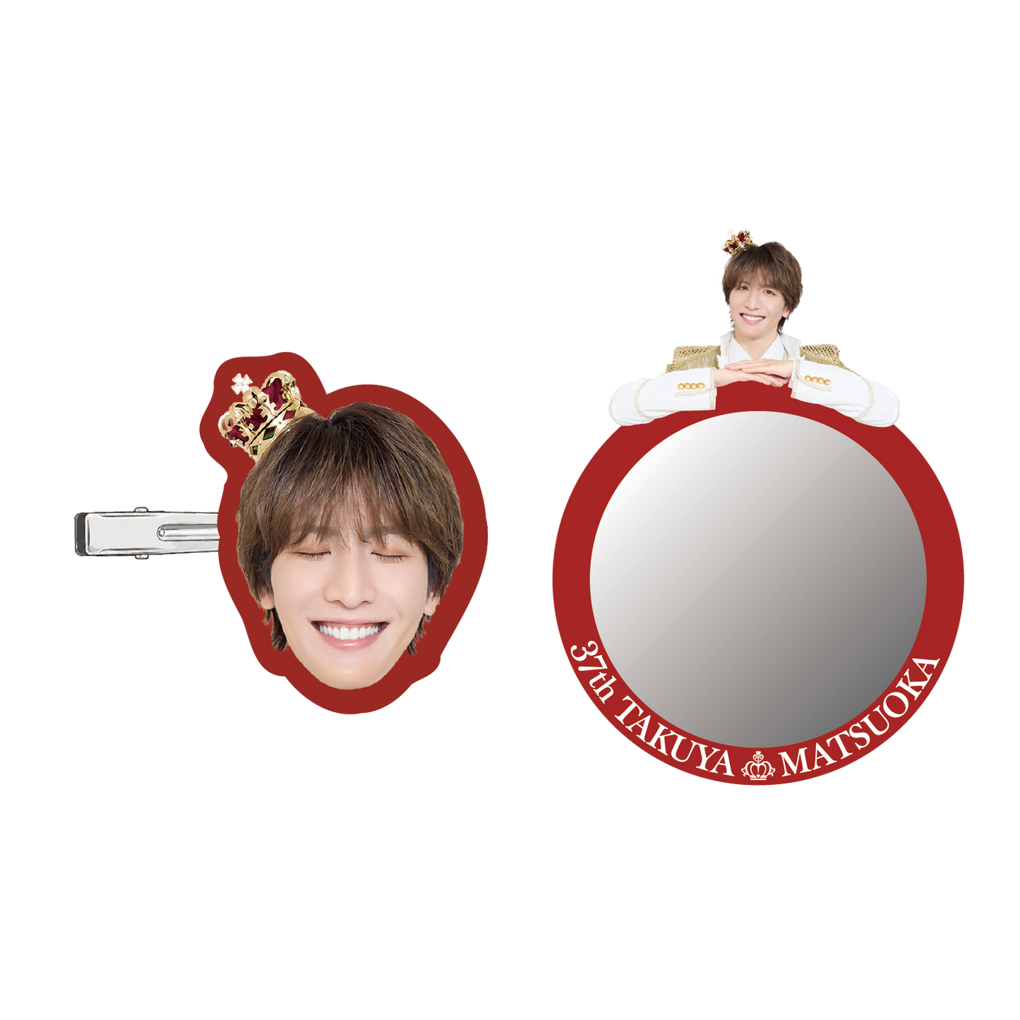 おうじさまのきらきらみだしなみせっと（ヘアクリップ & ミラーアクリルステッカー） - Type A